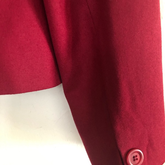 PENDLETON Womens Short Jacket 100% Virgin Wool Size 6 Dark Red Made In U.S.A - Picture 9 of 16